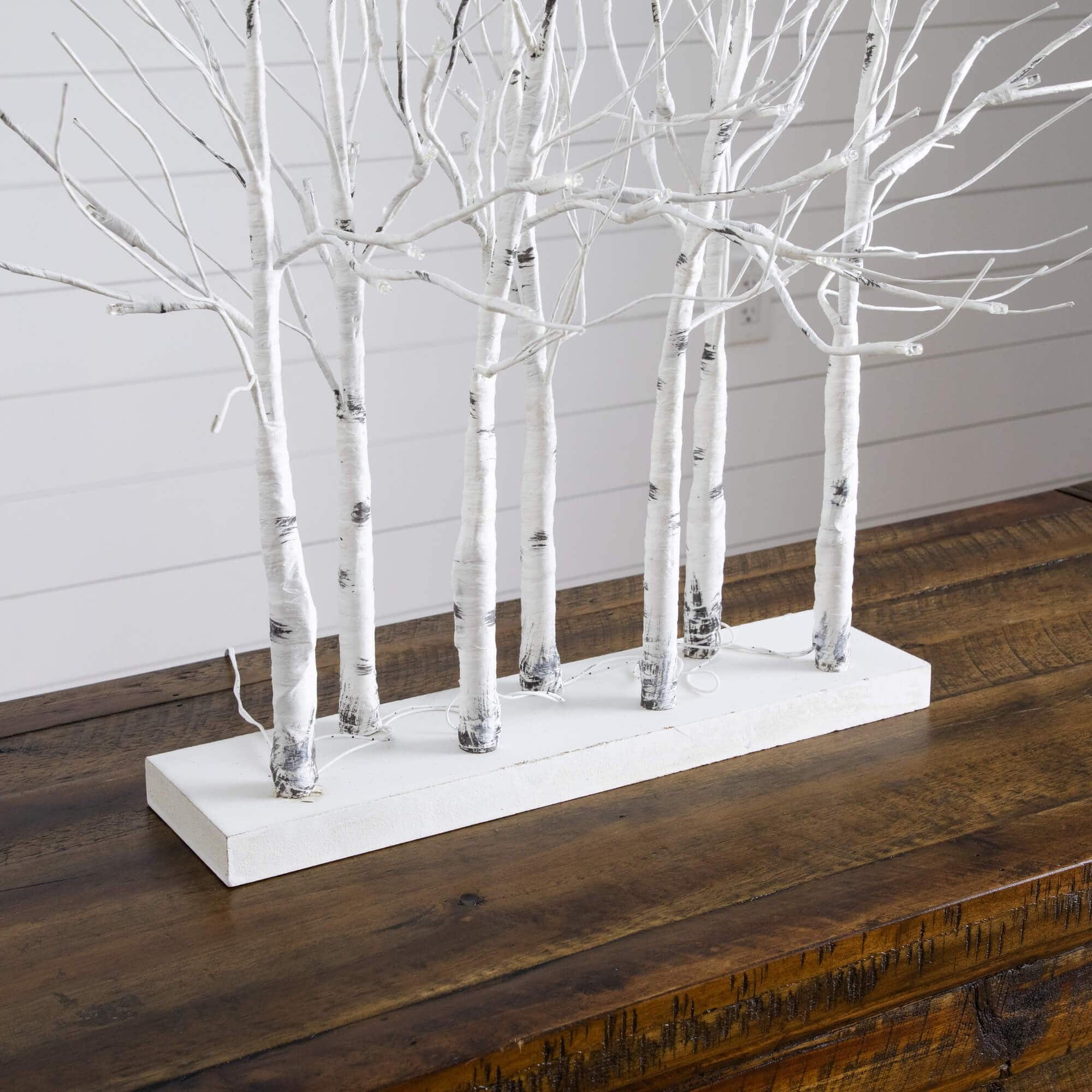 2ft. Pre-Lit Artificial White Birch Centerpiece with 84 LED Lights